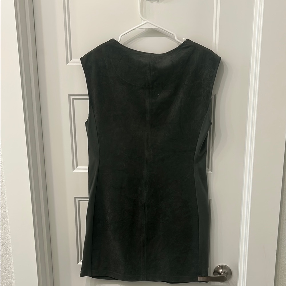 BCBG MaxAzria Dark Green Suede Dress - Picture 3 of 3